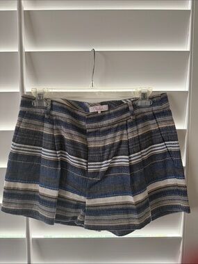Parker Blue, Gray & White Striped Women's Shorts